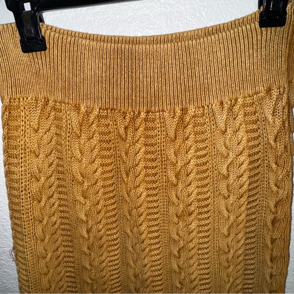 Free People mustard Margo swift knit midi skirt m - Picture 7 of 10